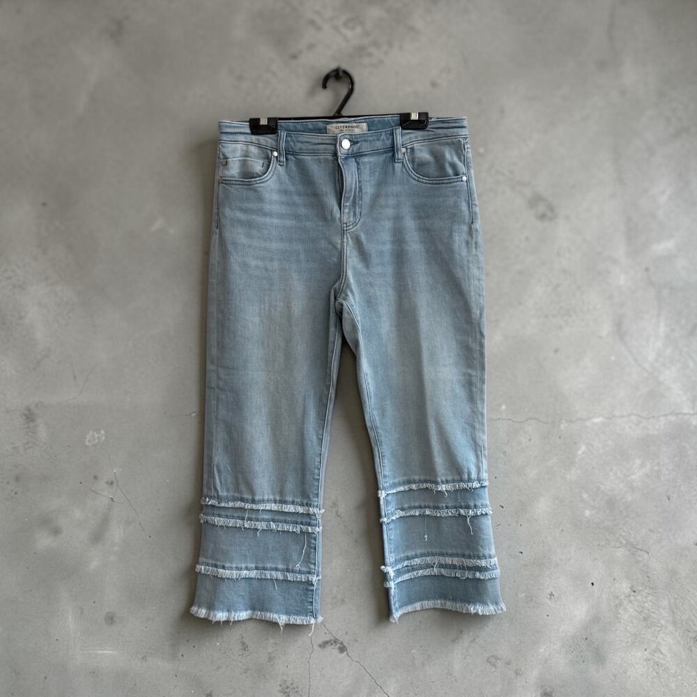Liverpool Women's Frayed Hem Hannah Cropped Jeans - Size 14